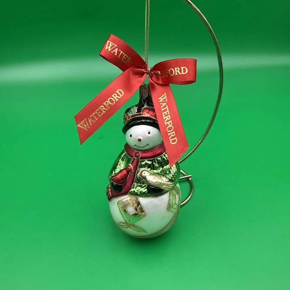 Waterford Holiday Heirlooms 2002 Lismore Liam 121568 Christmas Snowman Ornament
